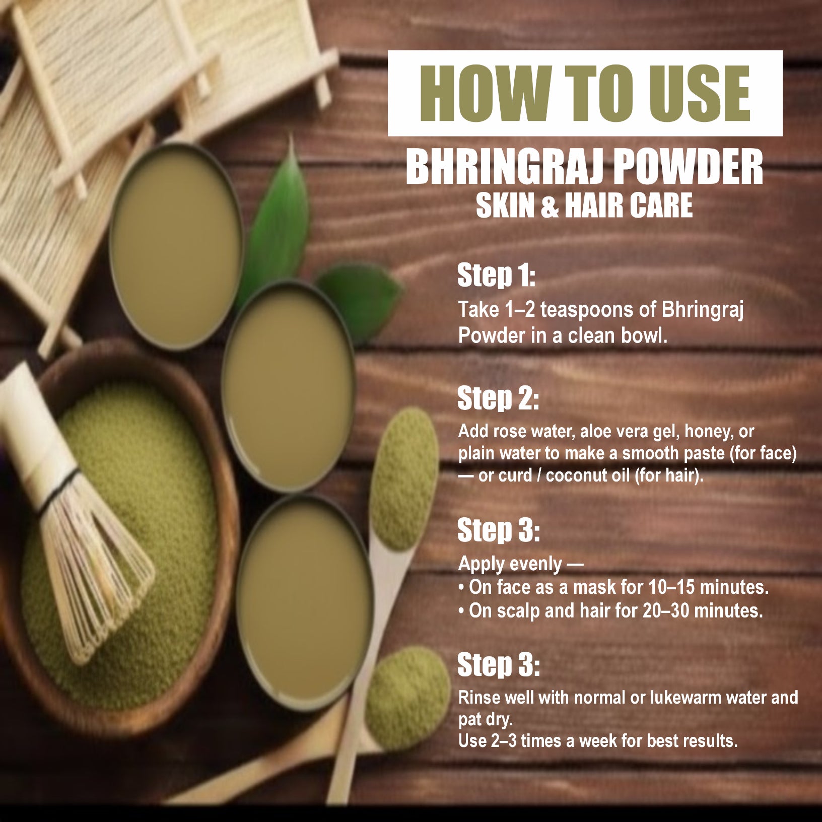 Bhringraj Powder for Face, Skin & Hair