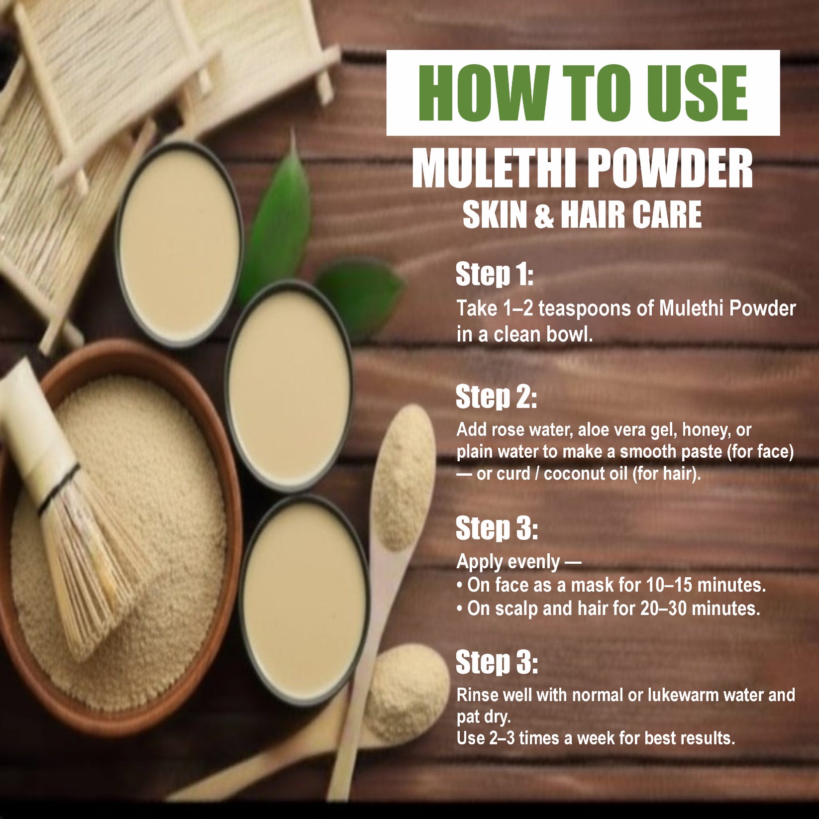 Mulethi (Licorice) Powder for Face & Hair
