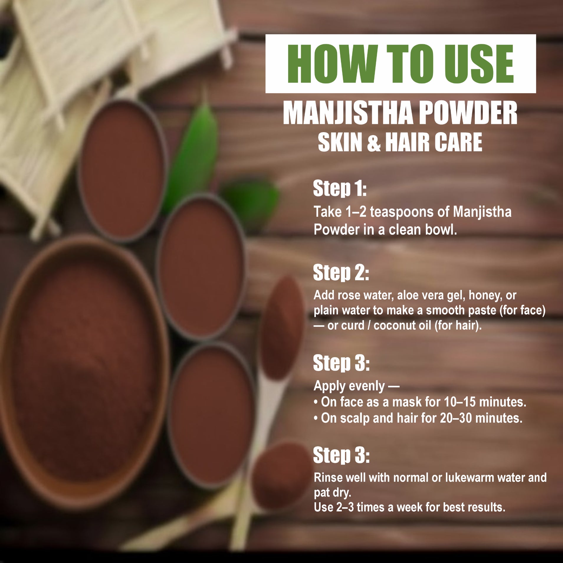 Manjistha Powder for Shiny Face & Hair