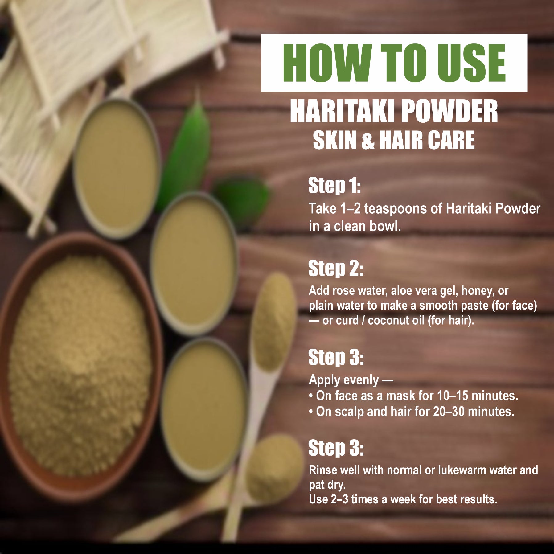 Haritaki Powder for Glowing Face & Hair
