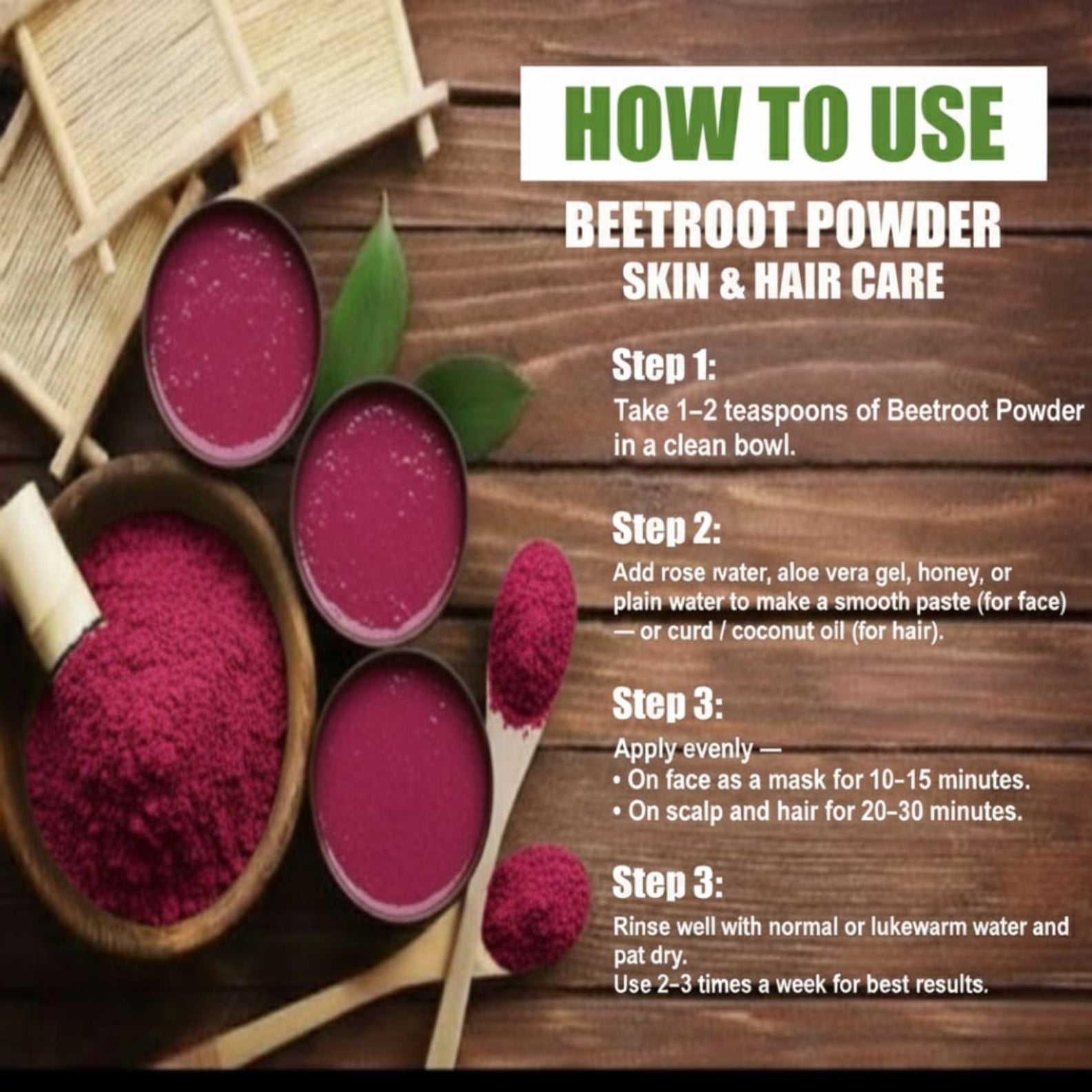 Beetroot Powder for Face, Skin & Hair