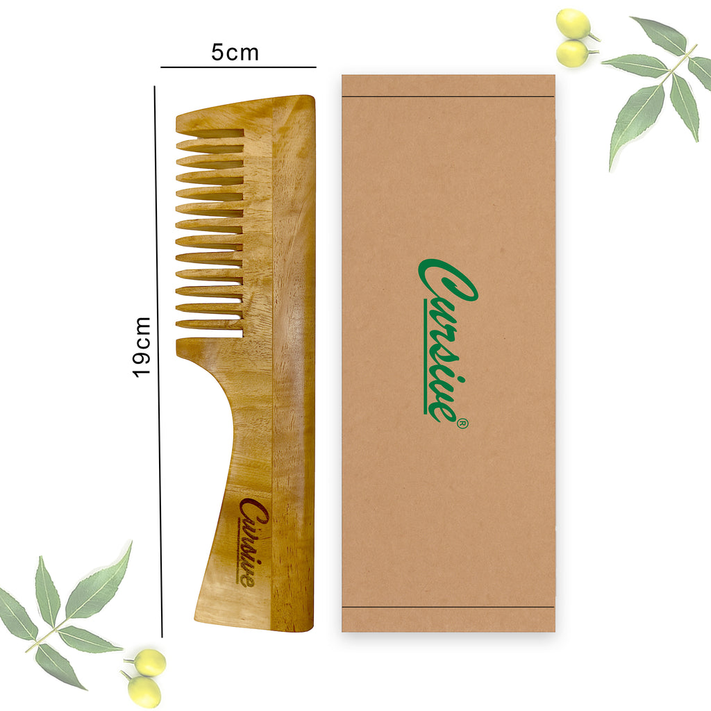 Handmade Neem Wood Handle Comb For Hair