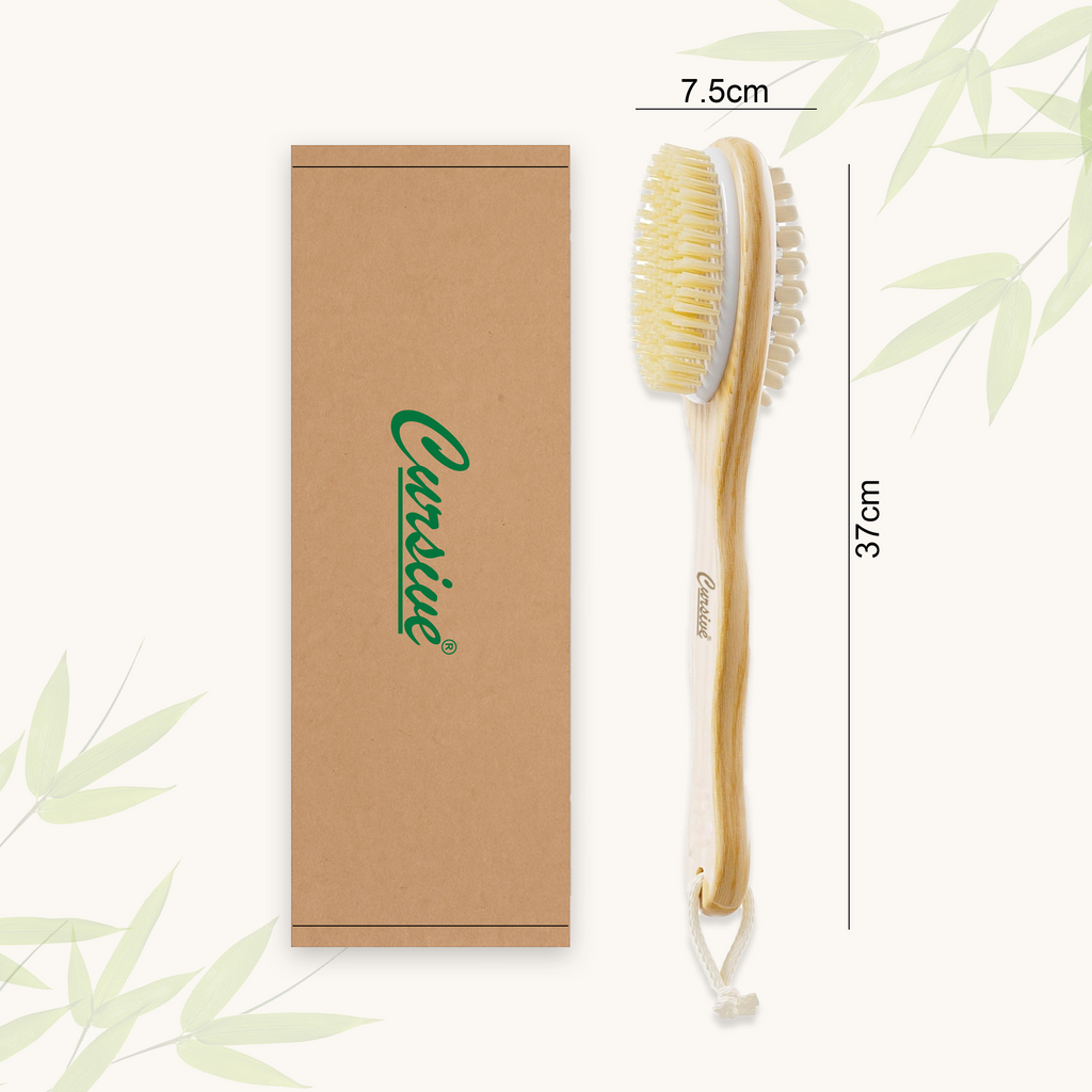 Bamboo Wood Long Handle Back Bath Brush