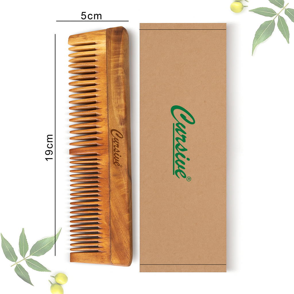 Neem Wooden Wide Dual Toothed Hair Comb