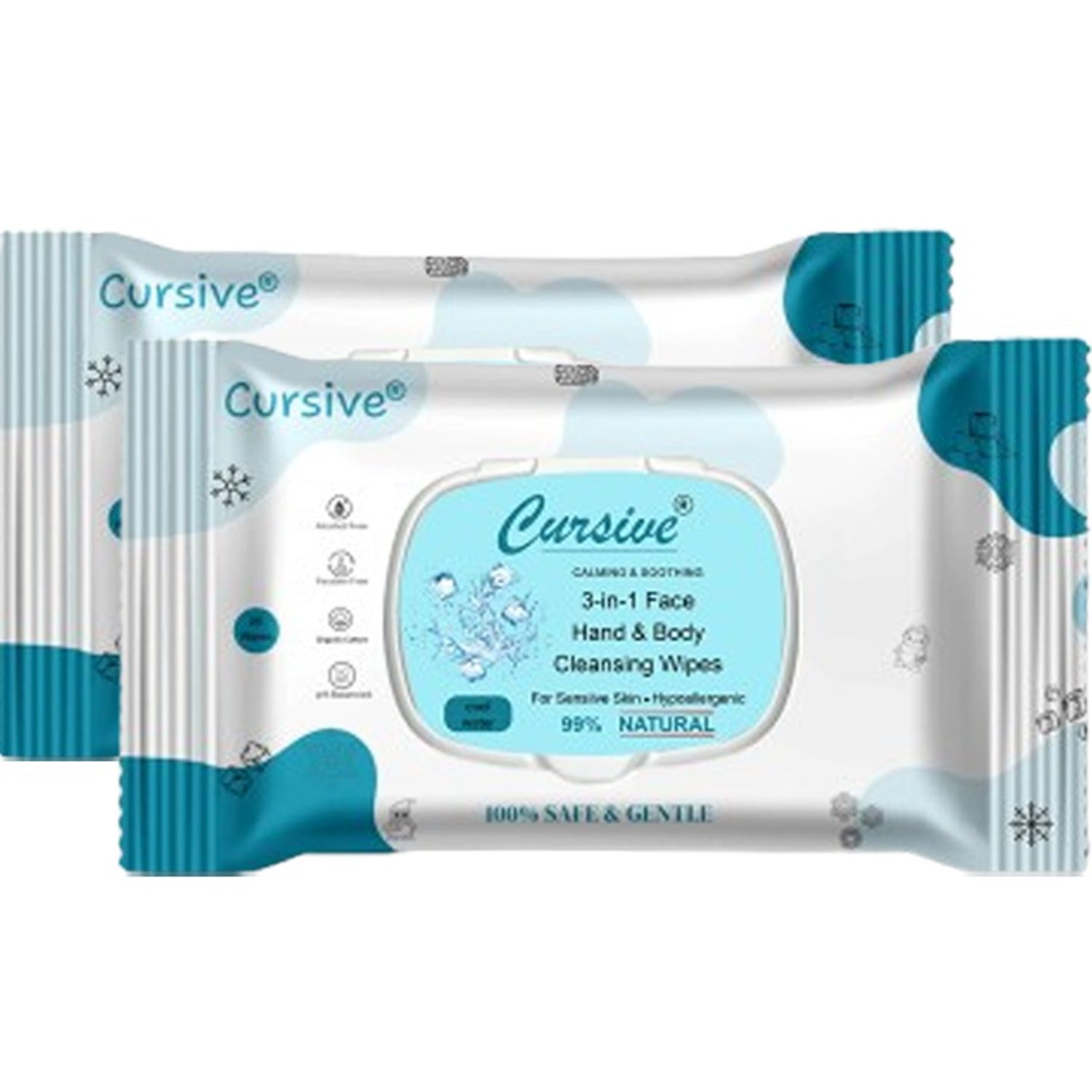 Cool Water Natural Face Skin Wet Wipes