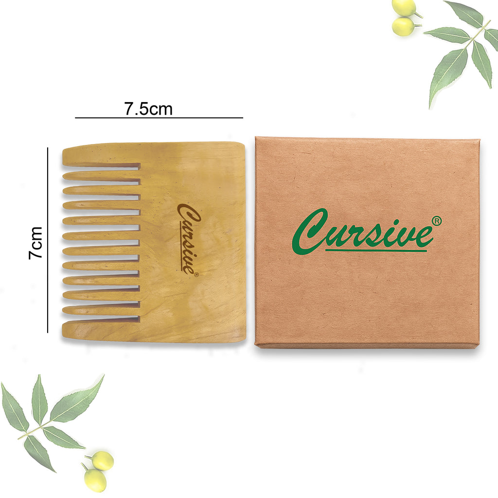 Neem Wood Wide-Toothed Beard Hair Comb