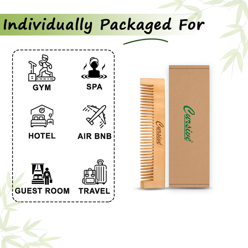 Bamboo Wood Travel Pocket Comb for Hair