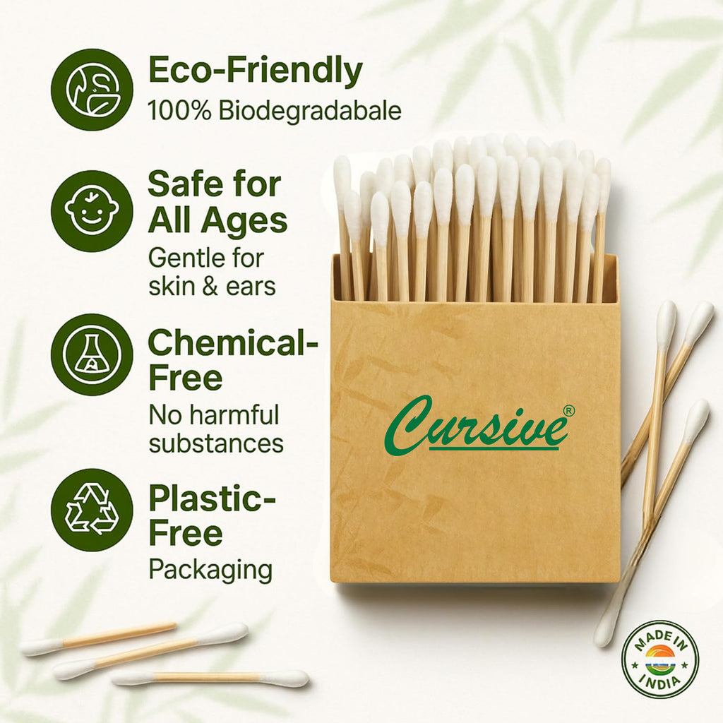 Bamboo Cotton Swabs Ear buds 80 Sticks