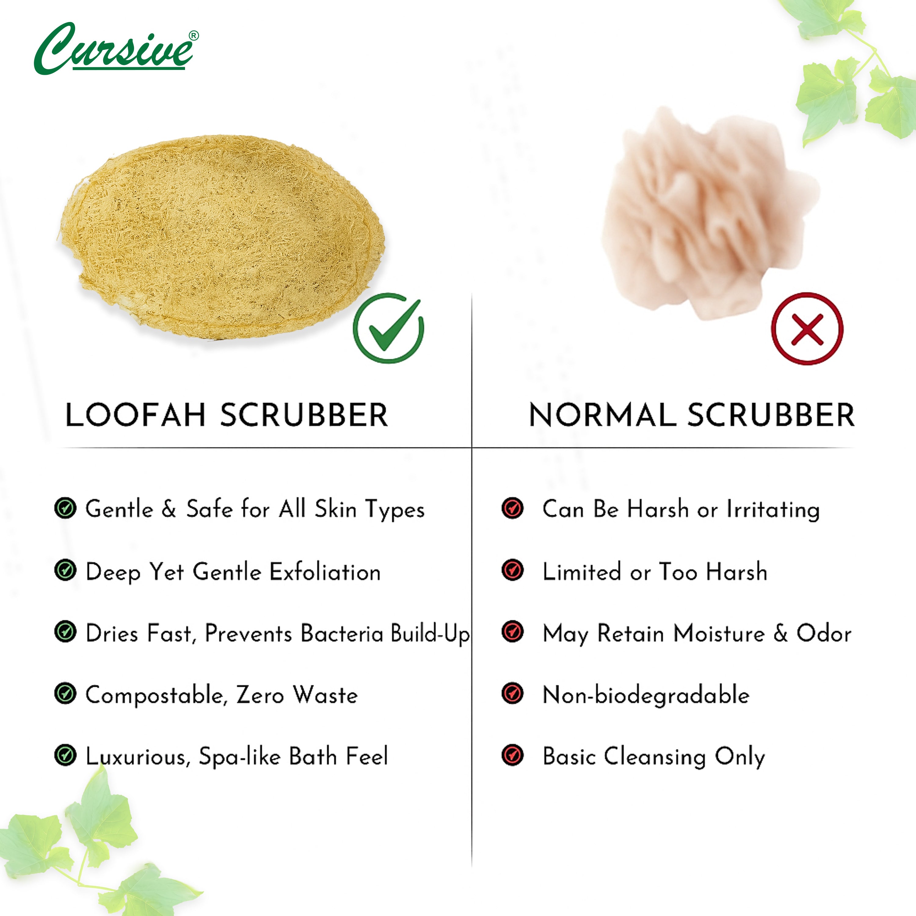 Loofah Bath Sponge Oval Shaped Scrubber