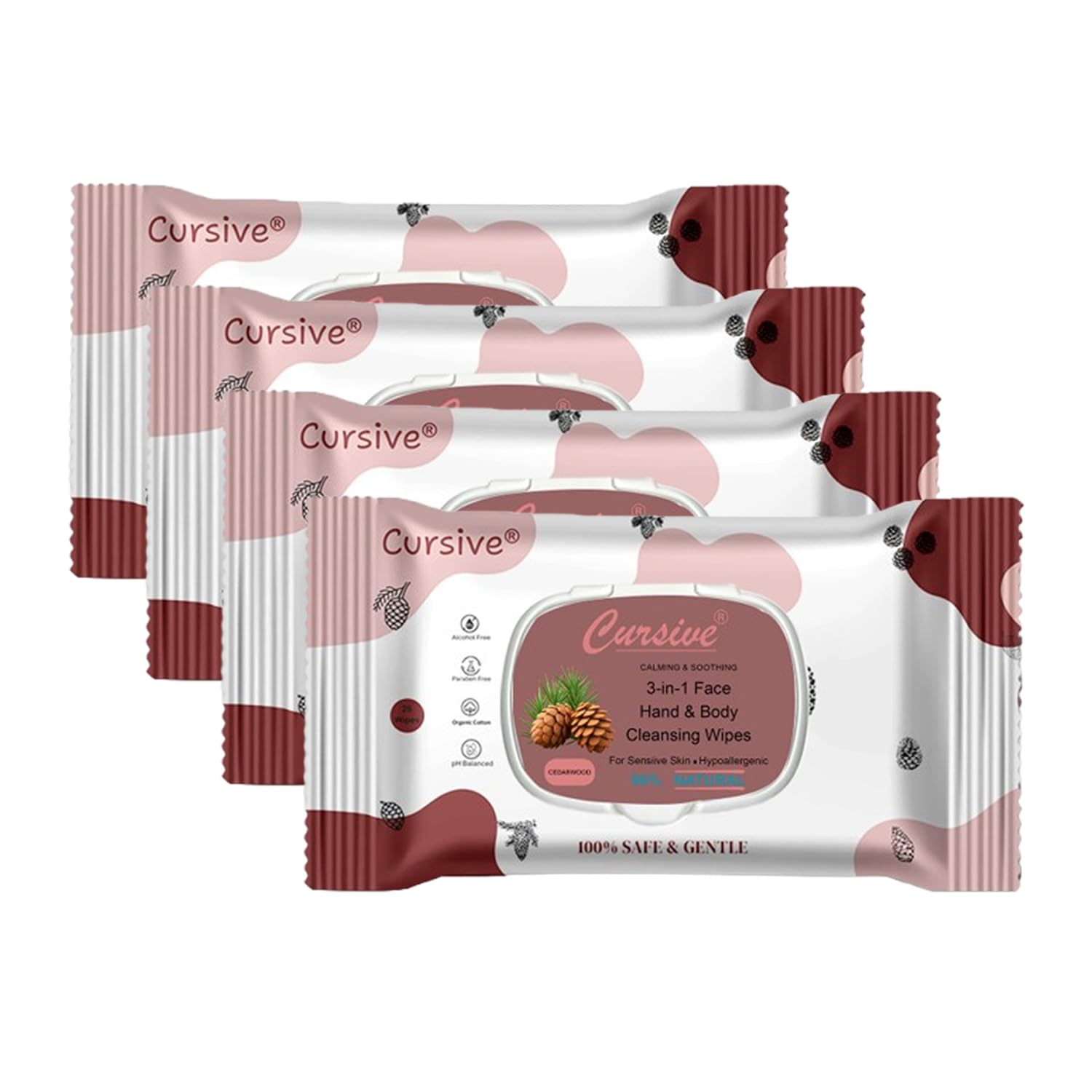 Cedar Wood Face, Hand, Skin Wet Wipes