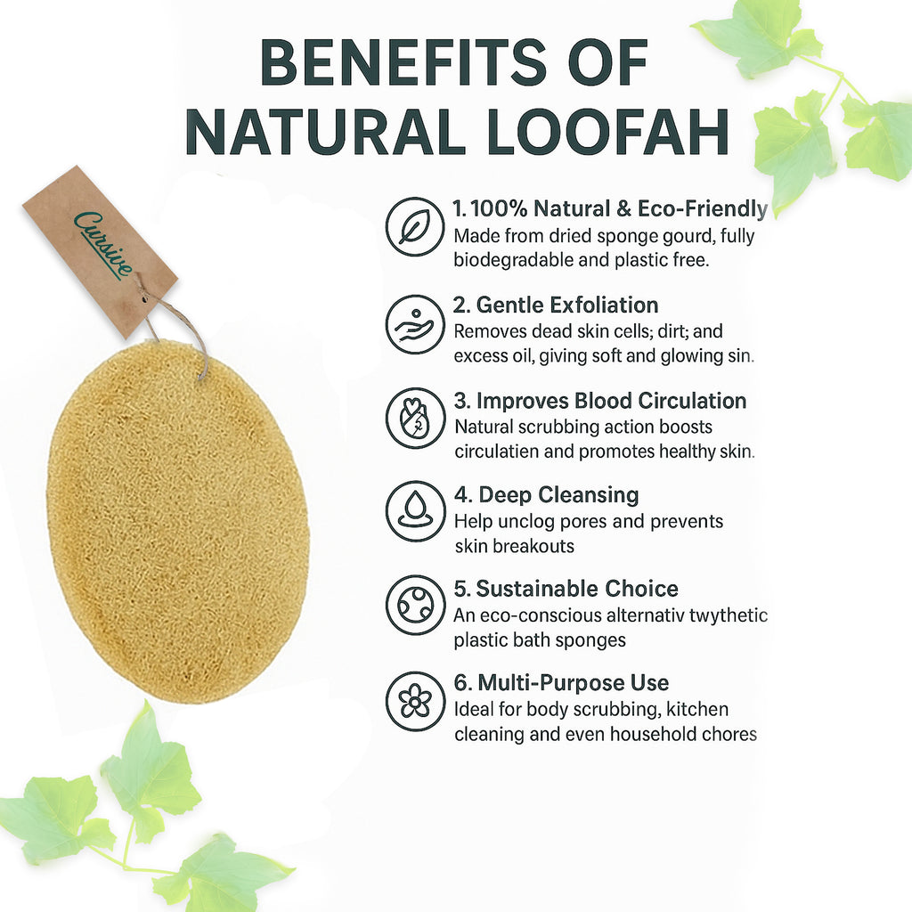 Loofah Bath Sponge Oval Shaped Scrubber