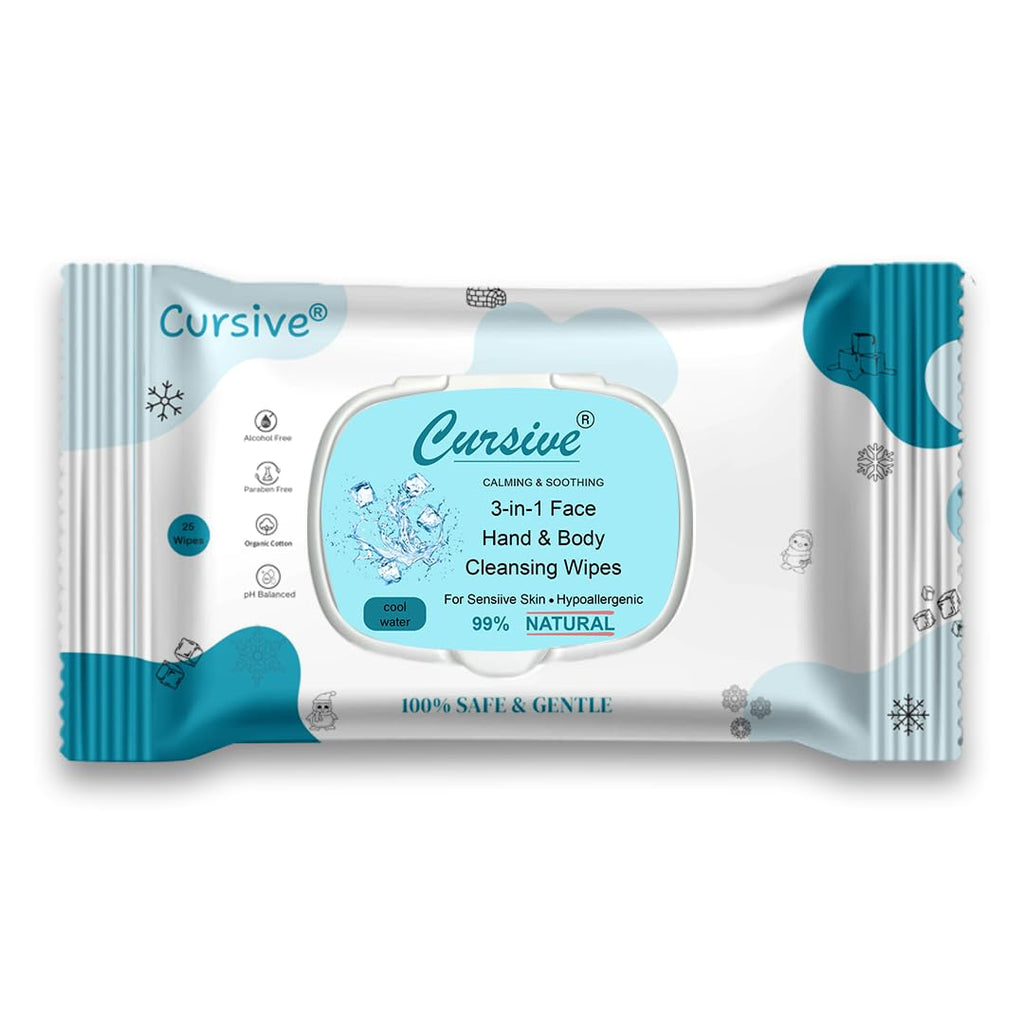 Cool Water Natural Face Skin Wet Wipes