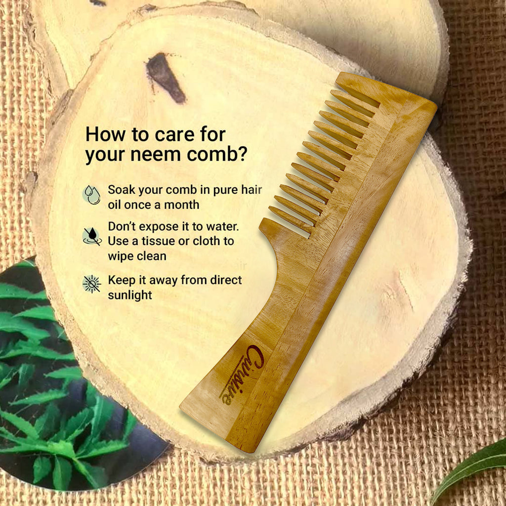 Handmade Neem Wood Handle Comb For Hair