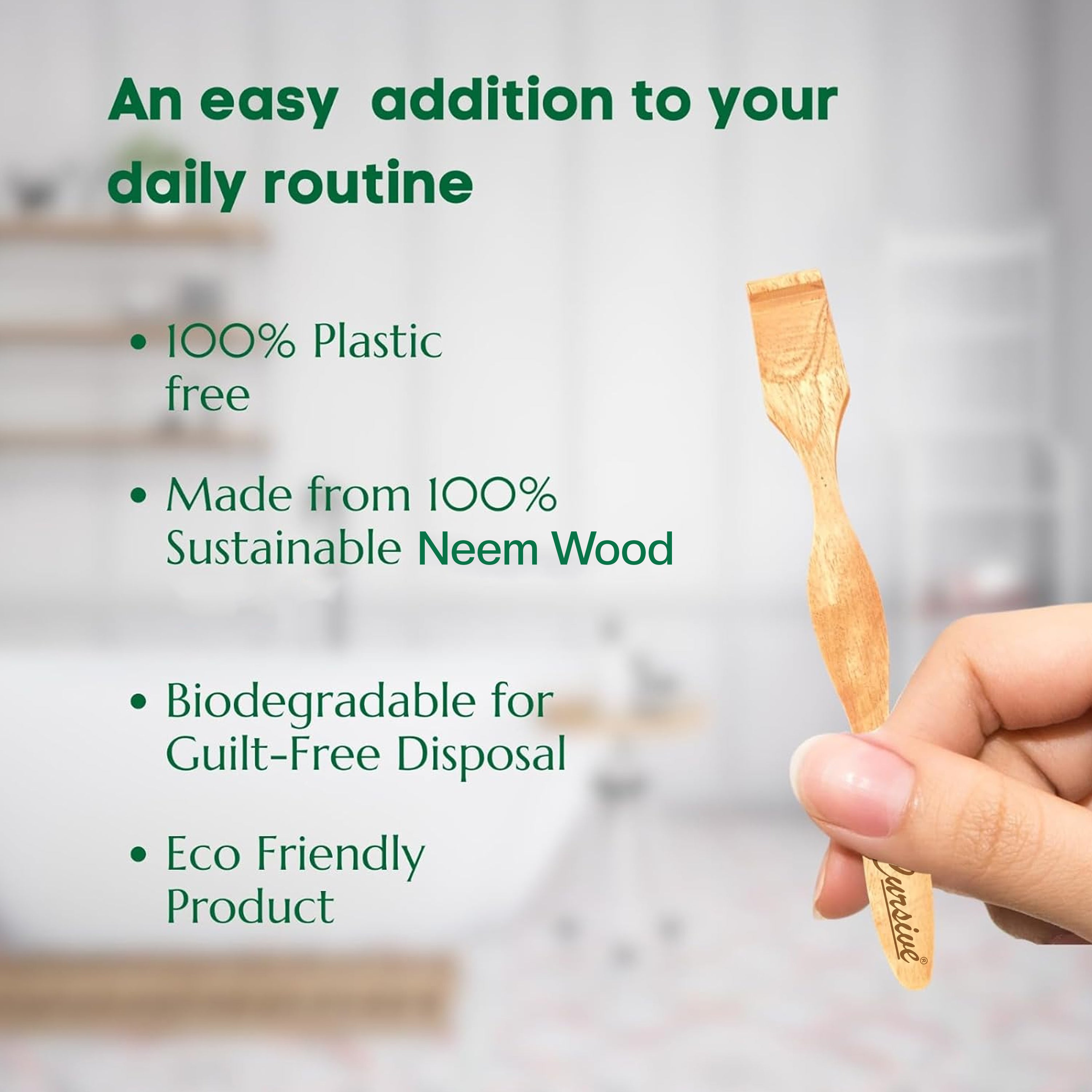 Natural Pure Neem Wooden Tongue Cleaner