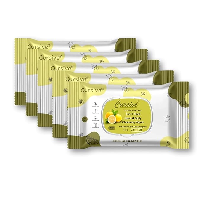 Lemon Mint Natural Soft Face Wet Wipes