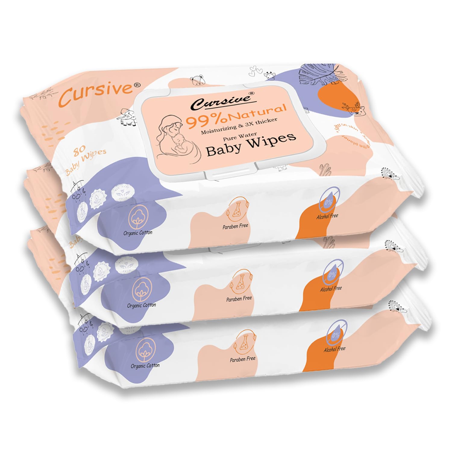 Natural Pure Water Soft Wet Baby Wipes