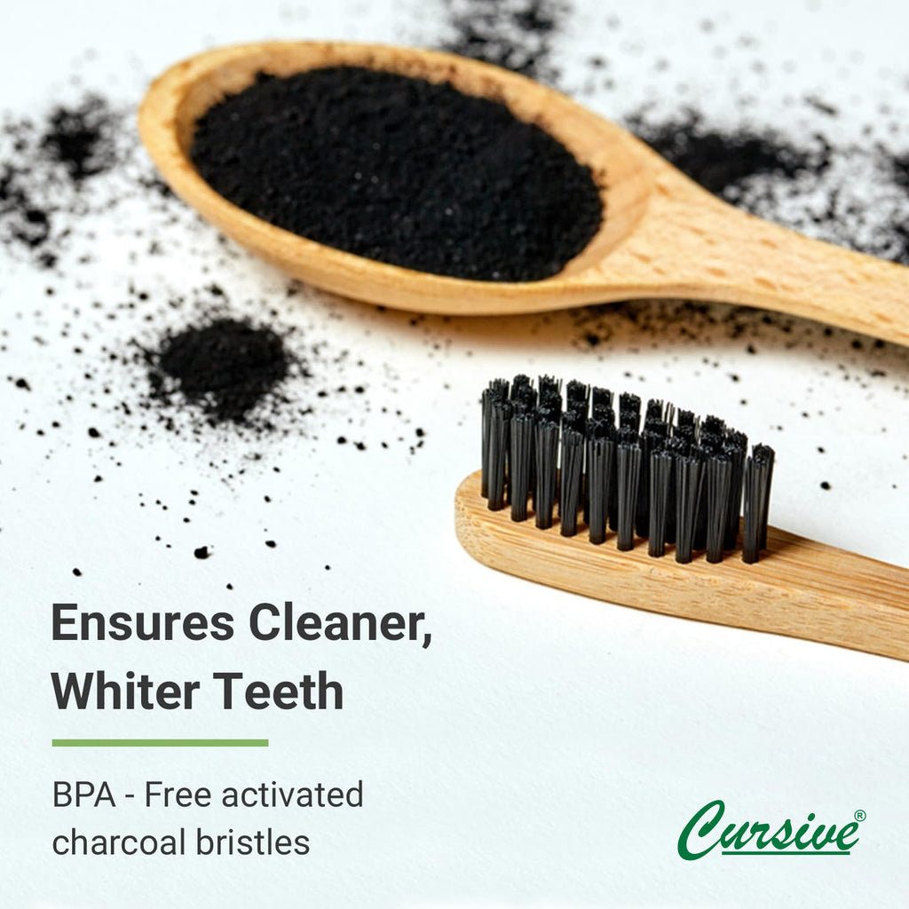 Bamboo Wooden Soft Toothbrush Pack of 4