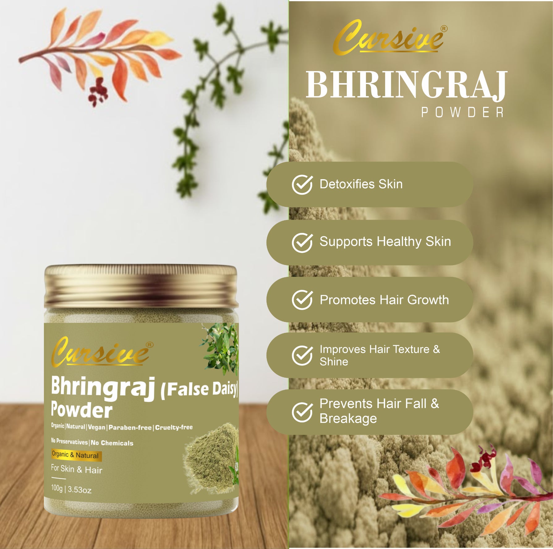 Bhringraj Powder for Face, Skin & Hair