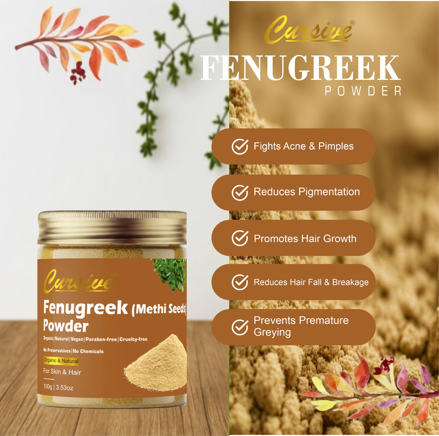 Fenugreek Methi Powder for Face & Hair
