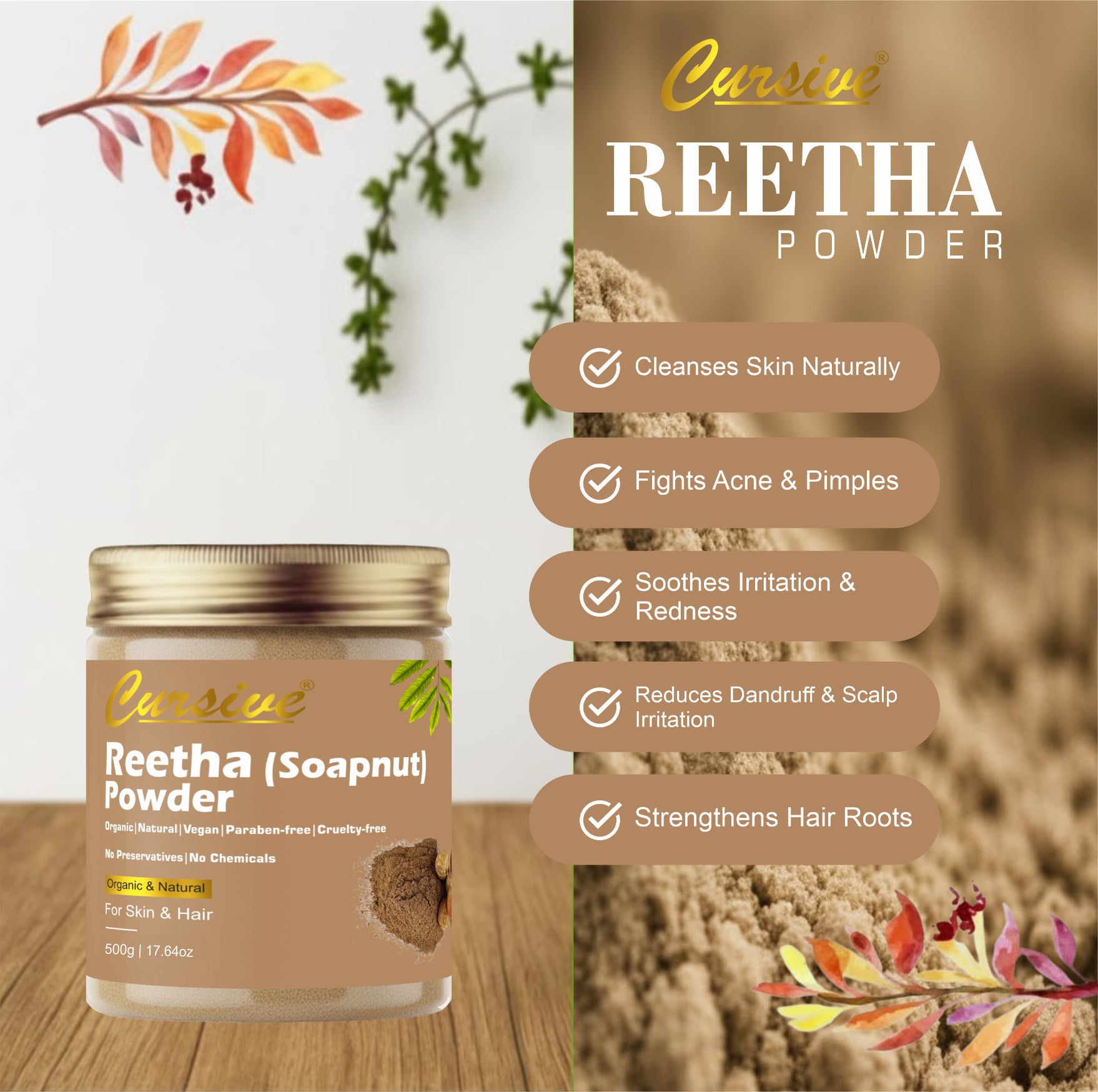 Reetha Soapnut Powder for Face & Hair