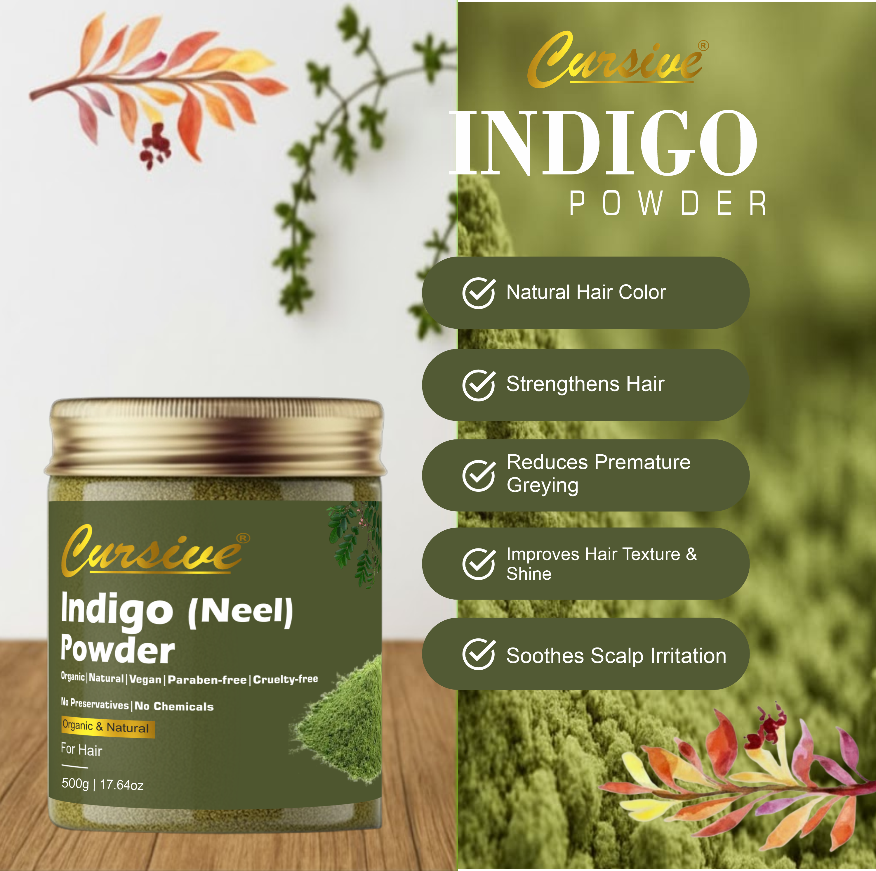 Indigo Powder for Natural Hair Color