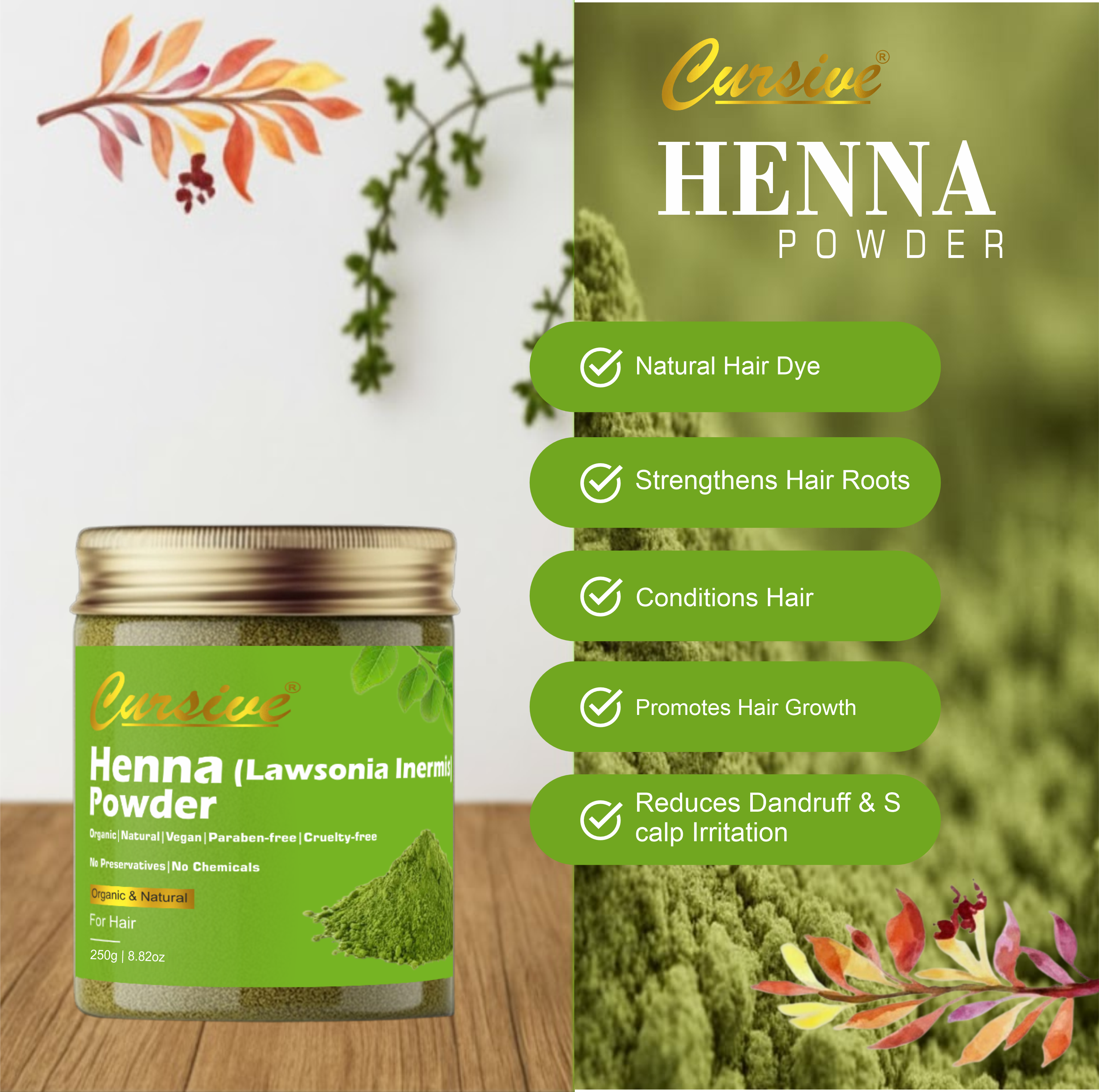 Henna Powder for Damage & Shining Hair