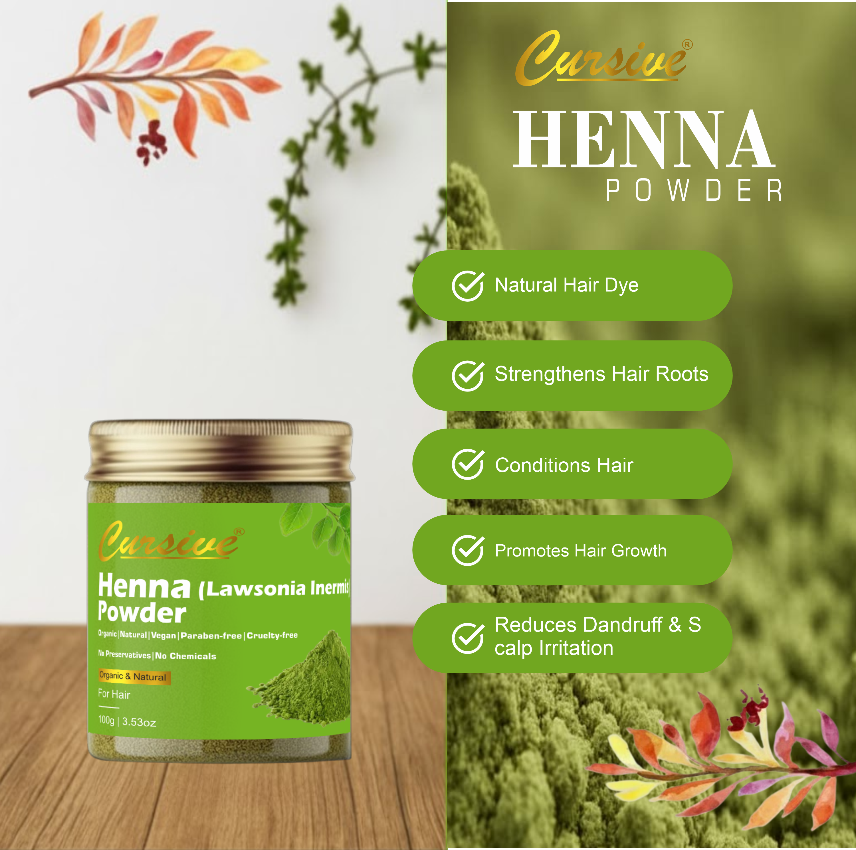 Henna Powder for Damage & Shining Hair
