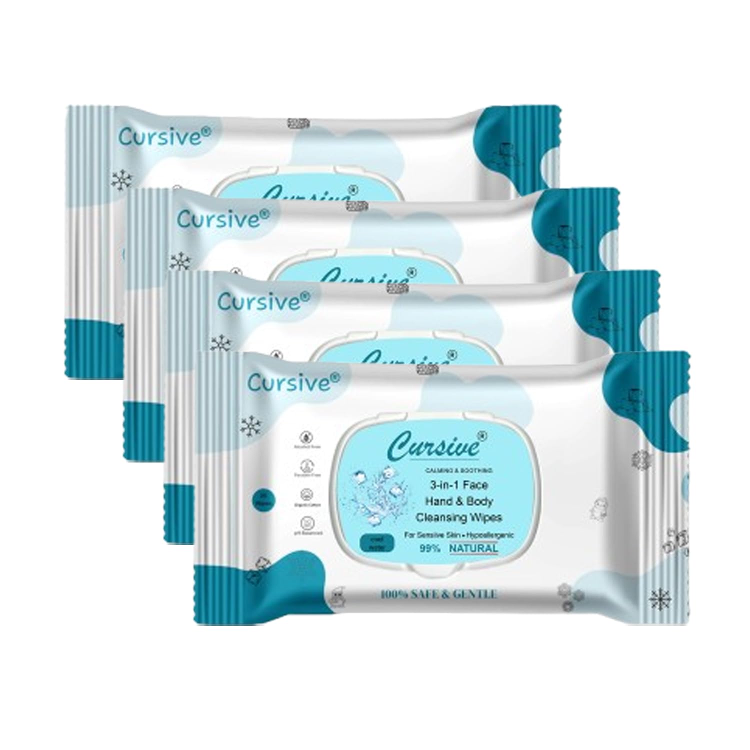 Cool Water Natural Face Skin Wet Wipes