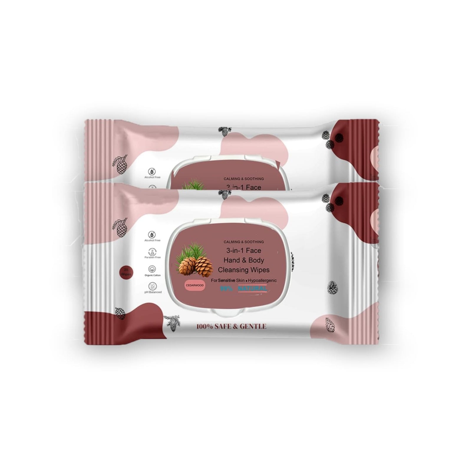 Cedar Wood Face, Hand, Skin Wet Wipes