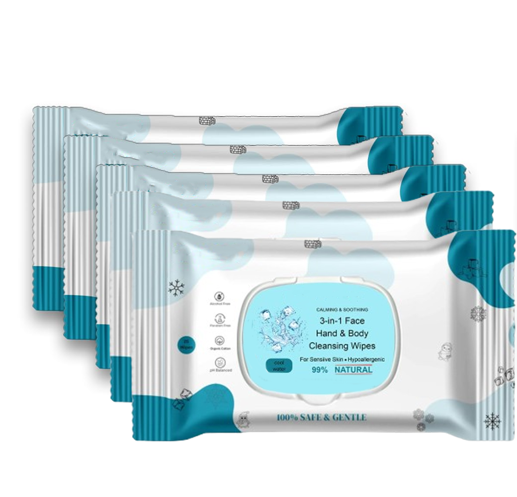 Cool Water Natural Face Skin Wet Wipes