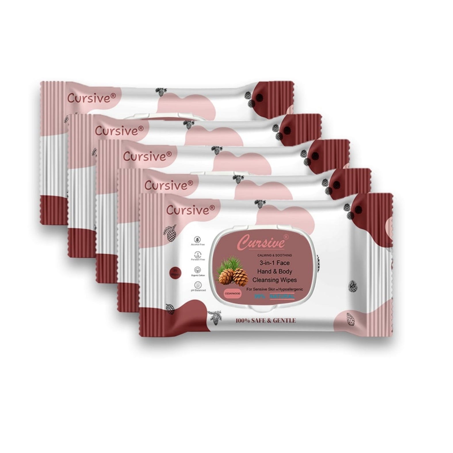 Cedar Wood Face, Hand, Skin Wet Wipes