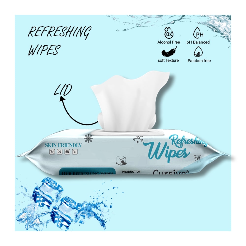 Cool Water Natural Face Skin Wet Wipes