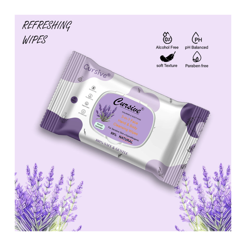 French Lavender Natural Face Wet Wipes