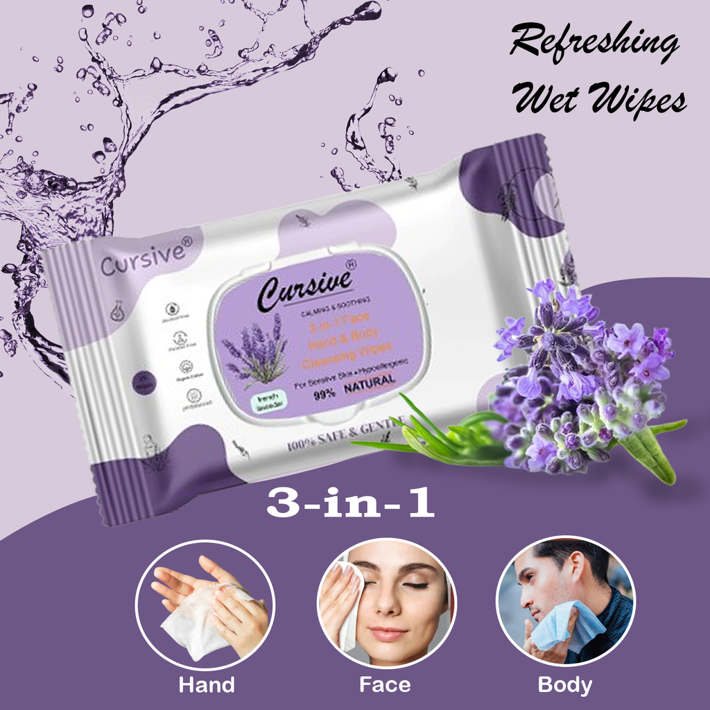 French Lavender Natural Face Wet Wipes