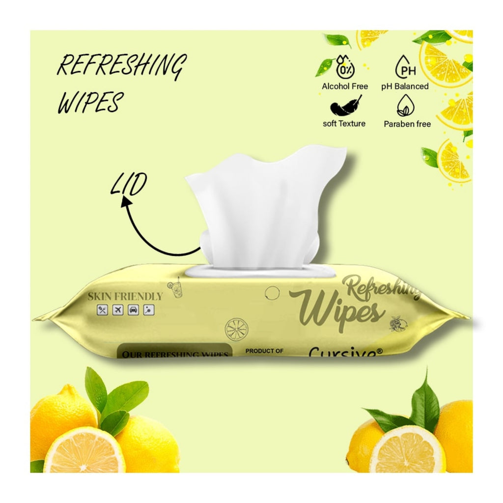 Lemon Mint Natural Soft Face Wet Wipes