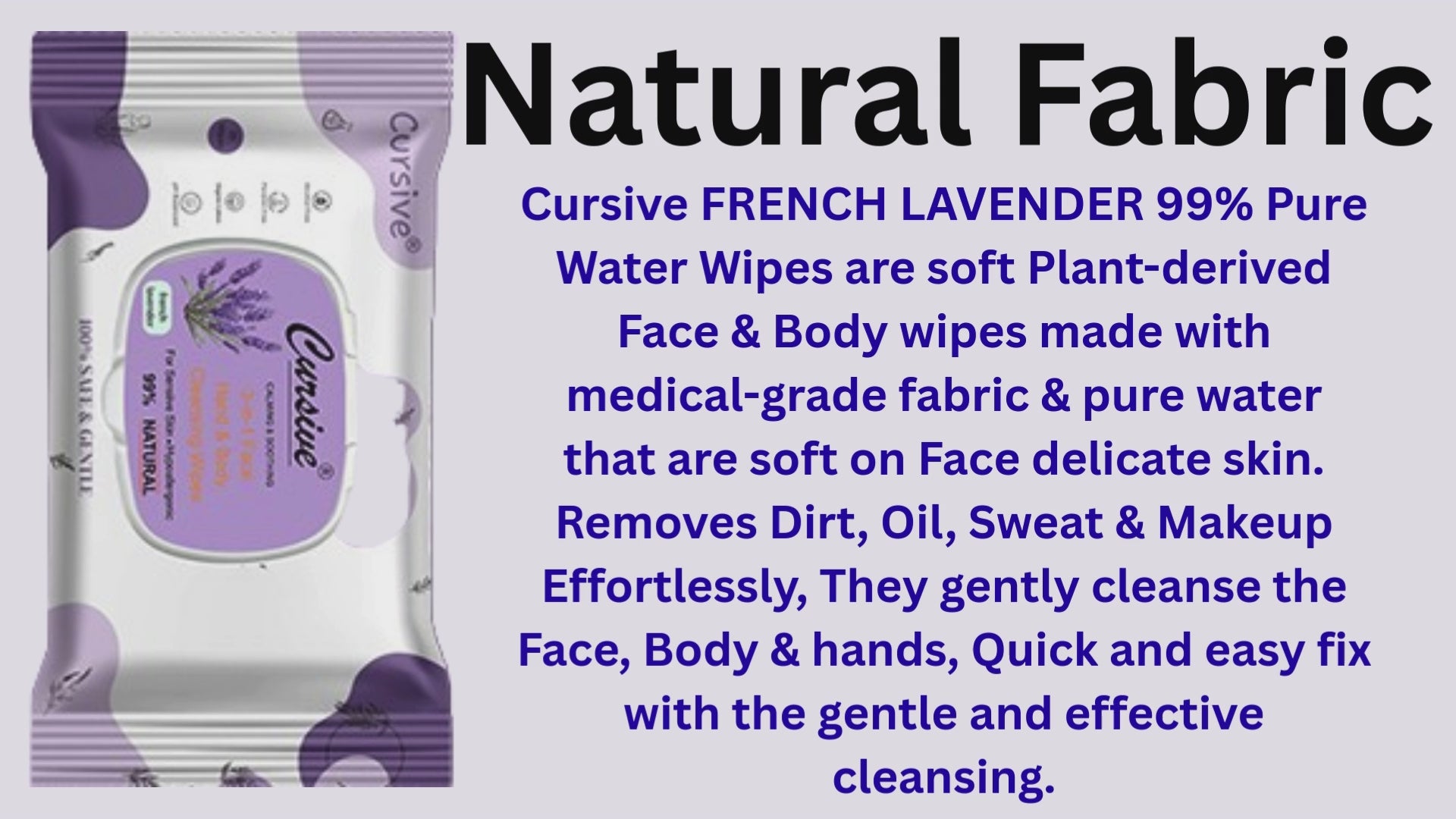 French Lavender Natural Face Wet Wipes
