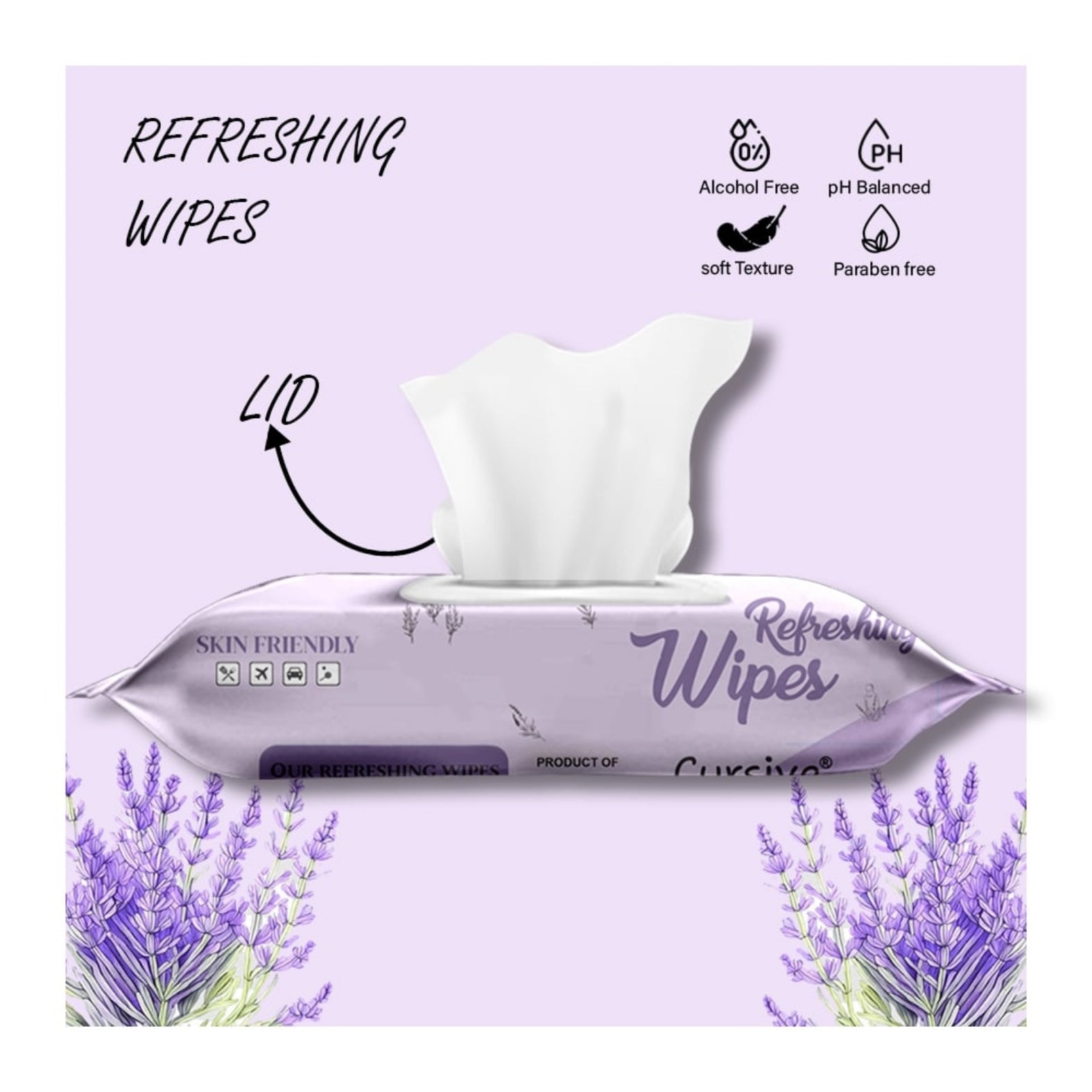 French Lavender Natural Face Wet Wipes