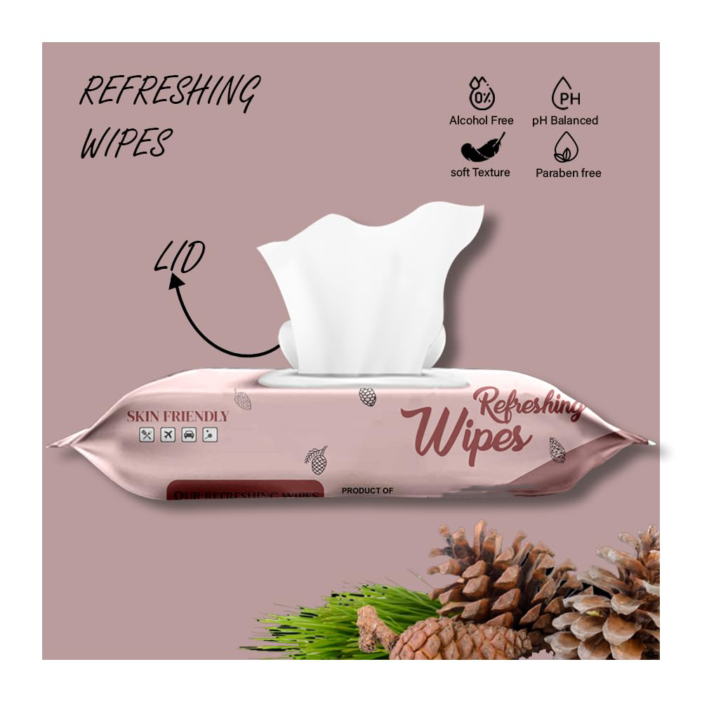 Cedar Wood Face, Hand, Skin Wet Wipes